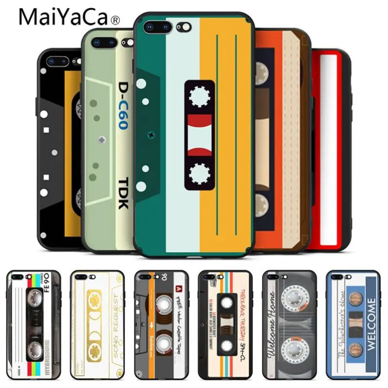 MaiYaCa الكلاسيكية الرجعية كاسيت الشريط نمط لينة غطاء سيليكون ل أبل فون 8 7 6 6 S زائد X XS ماكس 5 5 S SE XR الهواتف المحمولة