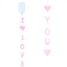 Надписью «I LOVE YOU» вертикальный баннер гирлянда овсянка Романтический наряд для фотосессий вечерние принадлежности для дня рождения Свадебное предложение День святого Валентина