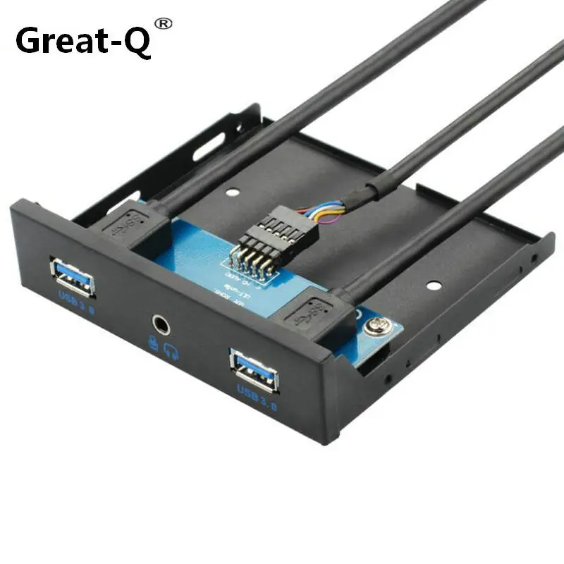 

Great-Q USB3.0 20Pin USB3.0 * 2 + audio earphone interface desktop computer floppy drive panel