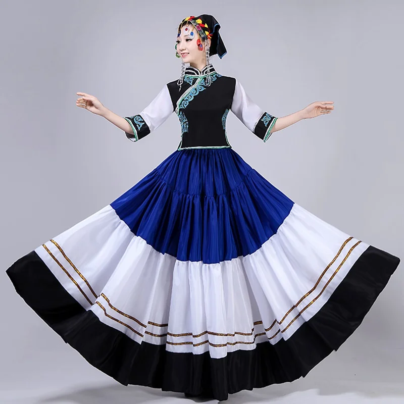 Hmong clothes design women Chinese traditional folk dance costumes modern hmong clothes thnic stage dance wear AA4596 - Цвет: 1