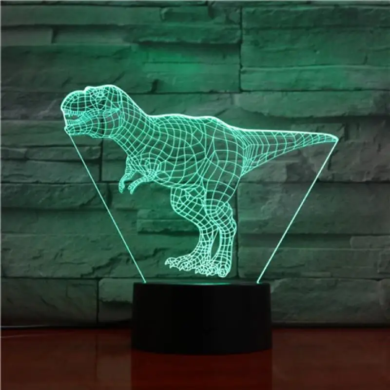 Новинка 3D лампа иллюзия Ночной светильник LED динозавр детская комната украшение