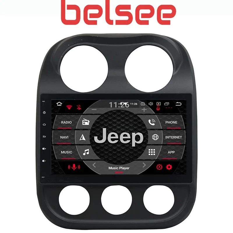 

Belsee 10.1 Touch Screen Android 8.0 Head Unit Car Stereo Radio GPS Navigation Audio for Jeep Compass 2007-2015 2012 2014 2011
