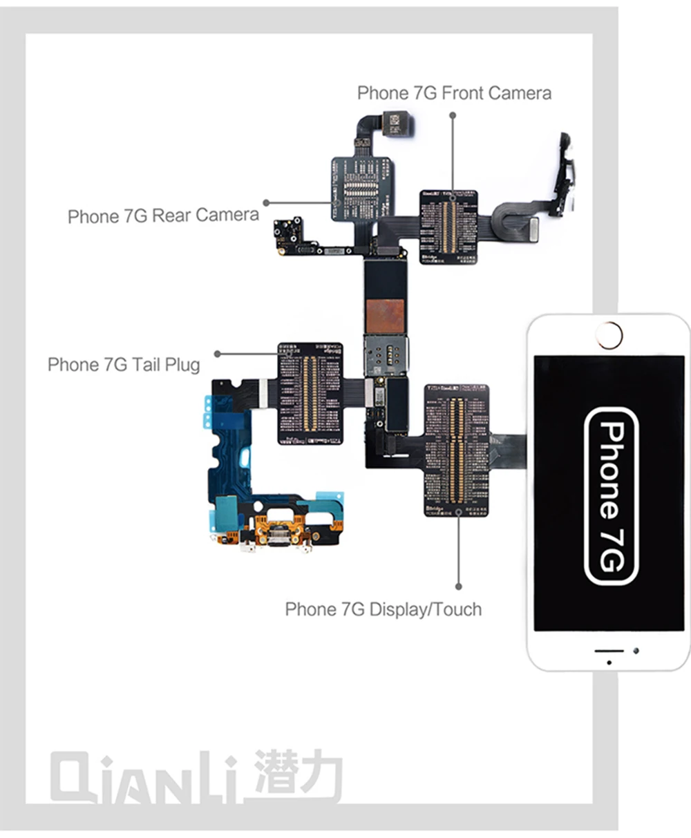 Гибкий кабель для iPhone 6/6 P/6 S/6SP/7/7 P/8/8 P/X материнская плата измерение сопротивления напряжения тест Удлинитель телефон Ремонт Инструменты
