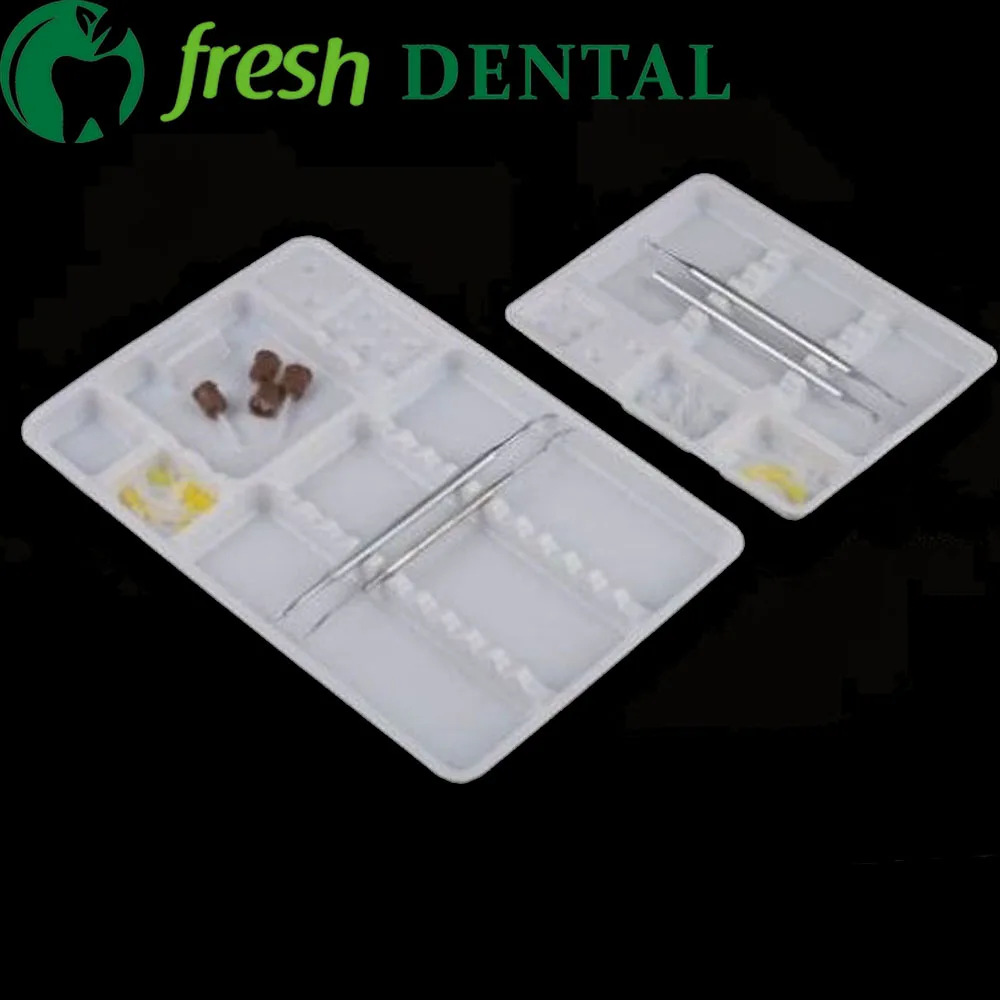 

500pcs dental tray disposable consumable plastic pallets tray segregated placed dental instruments appliances Autoclavable SL408