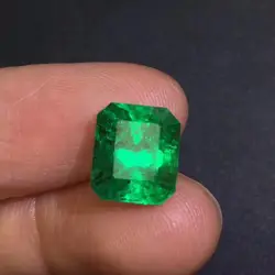 Коллекционное украшение AIGS Сертифицированный 3.37ct граненый яркий зеленый натуральный изумруд драгоценные камни свободные камни