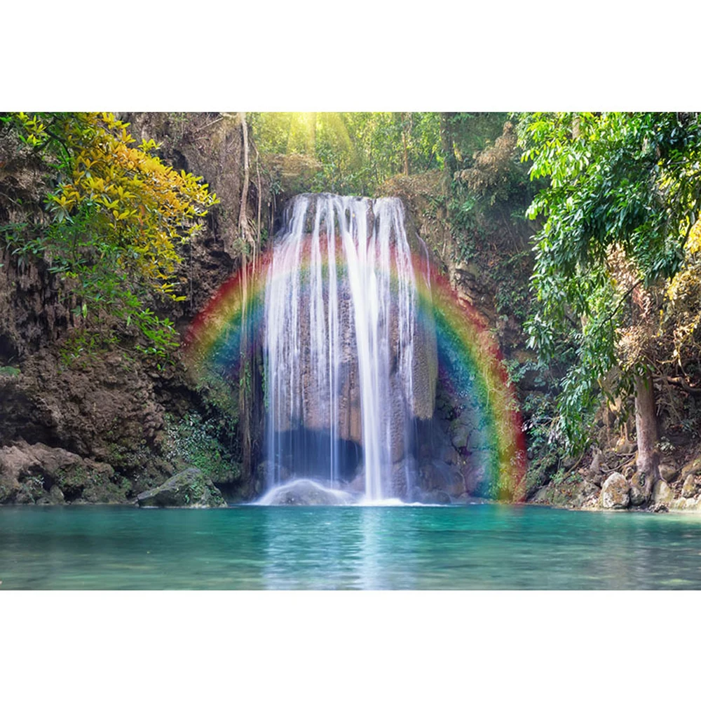 Beautiful Rainbow Waterfall Backdrop for Photography Bokeh ...