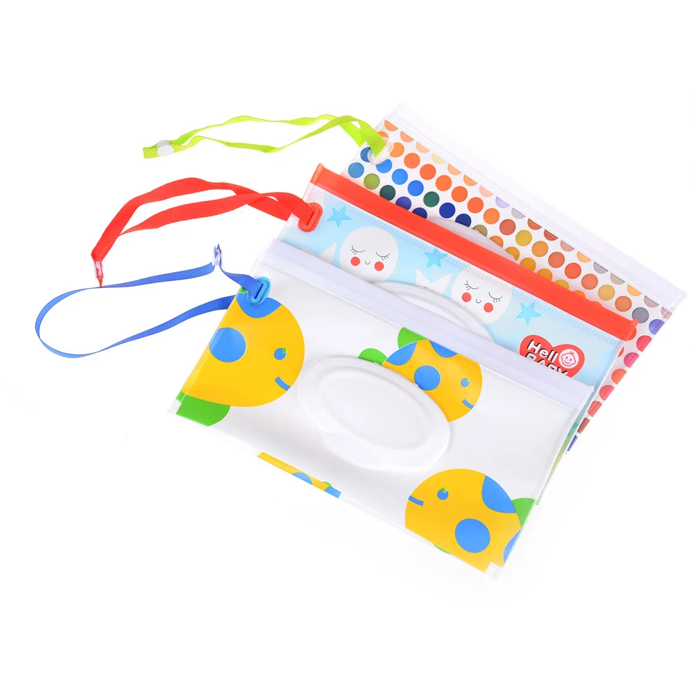 Clutch And Clean Wipes Carrying Case Eco-friendly Wet Wipes Bag Clamshell Cosmetic Pouch Snap-strap Container Easy-carry
