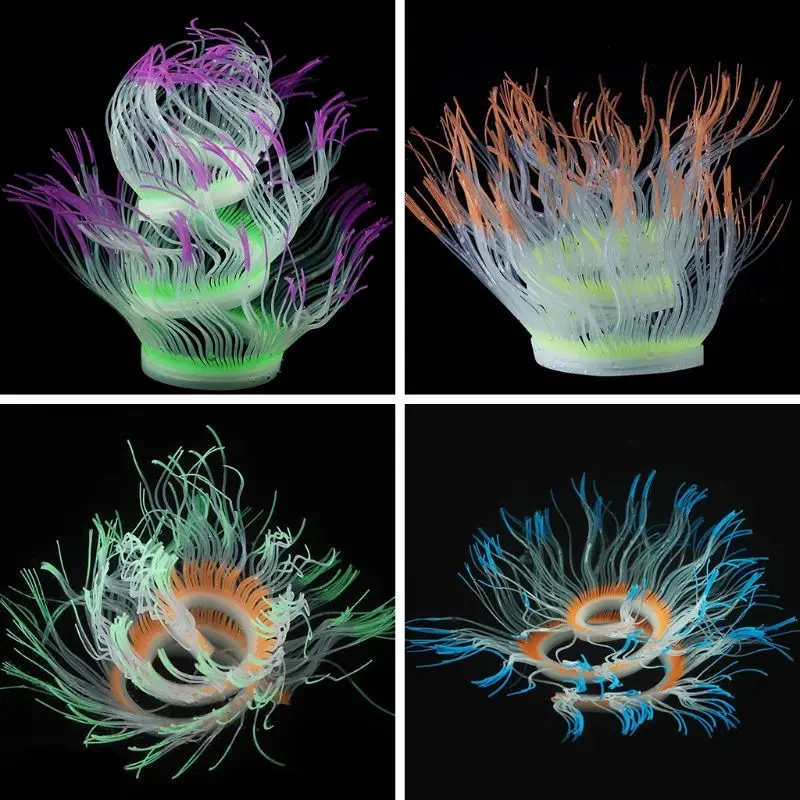 Водные коралловые силиконовый Флуоресцентный аквариум украшения для аквариума