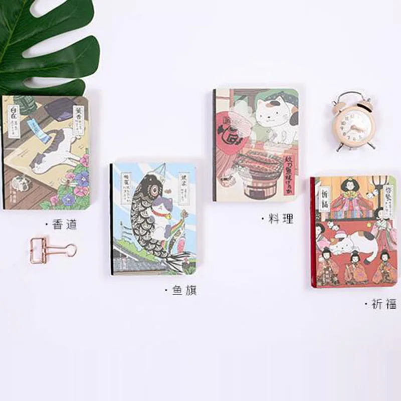 Милый креативный блокнот с японским котом, ежедневник, ежедневник, дневник с твердой обложкой, ежедневный ежедневник