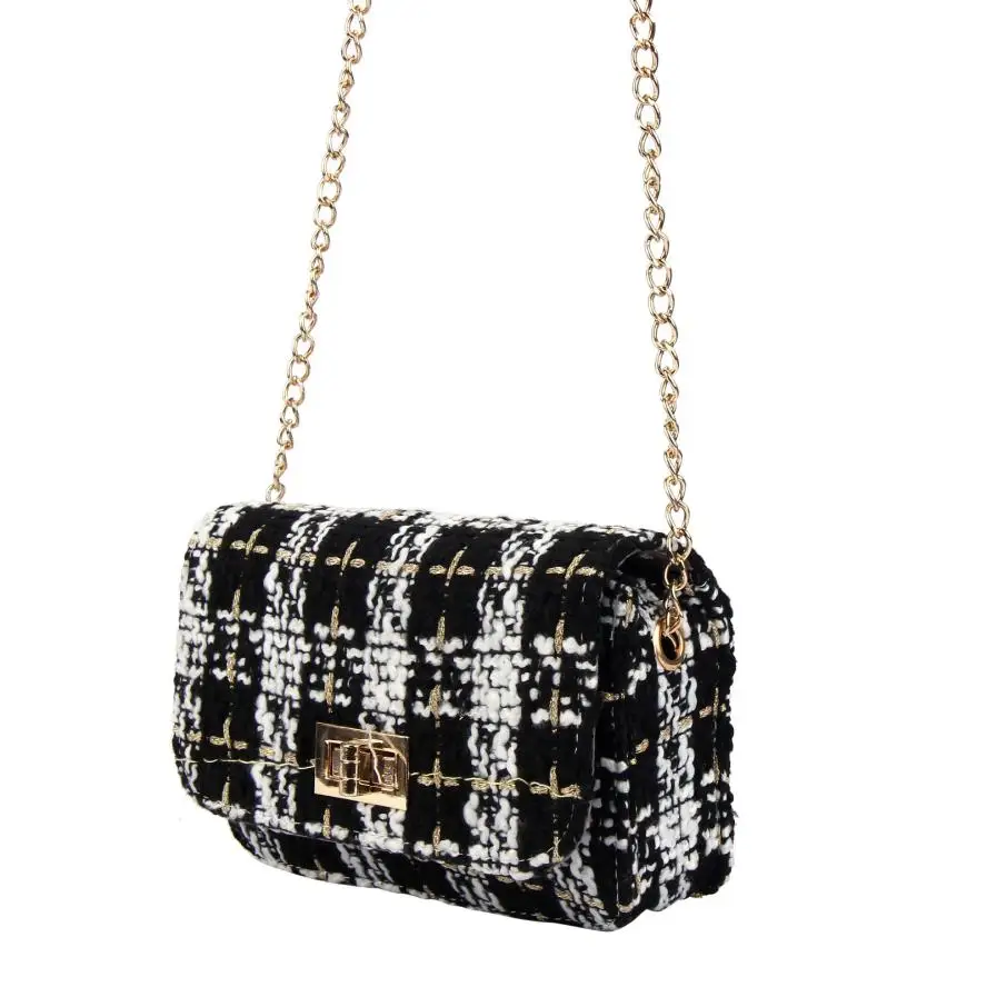 Модная брендовая женская сумка в английском стиле, женские клетчатые сумки с ручками, кошелек, Повседневная сумка, сумки-мессенджеры на плечо, Yo - Цвет: Черный
