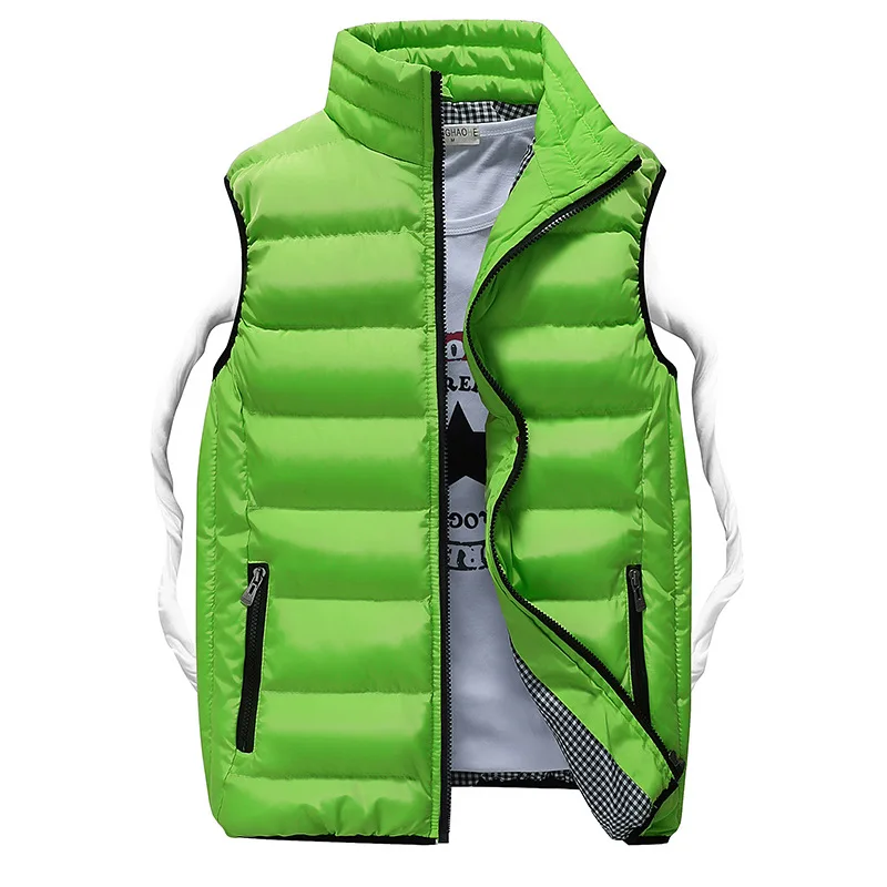 

COCO 2019 men down vests the new autumn/winter warm collar pure color vest
