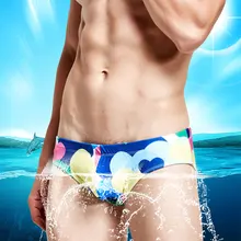 Для мужчин; мужские плавки-трусы Плавание Мужские Шорты для купания Blue heart Отпечатано Плавание одежда низкая посадка Плавание костюм воды гей Для мужчин костюм трусы серфинг