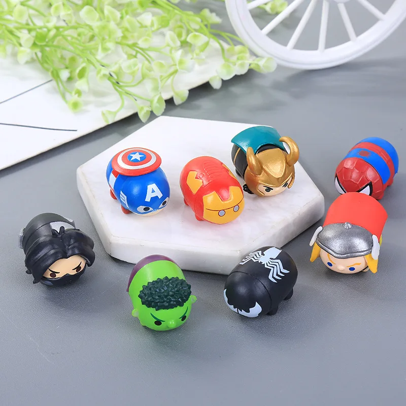 8 unids/set Tsum La Juguetes Avengers Iron man Capitán América thor duende lindo muñeca de juguete para el regalo de Chirldren buena calidad