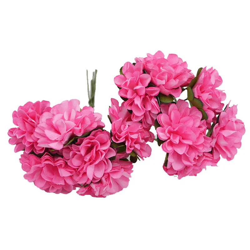 

72pcs/lot 3cm Paper Flower Artificial Peony Bouquet for For DIY Scrapbooking Wreath Wedding Party Home Decor Silk Hydrangeas