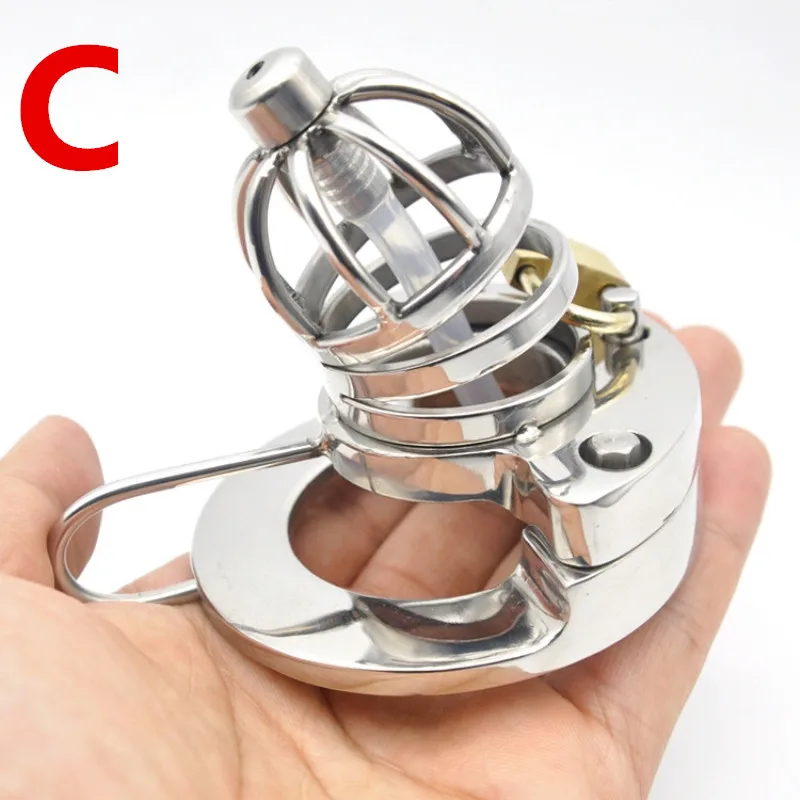 

Male Chastity Cage 316L Stainless Steel Cock Lock with Soft Urethral Sound Catheter Male Bondage Dick Cage CBT Sex Toy for Man