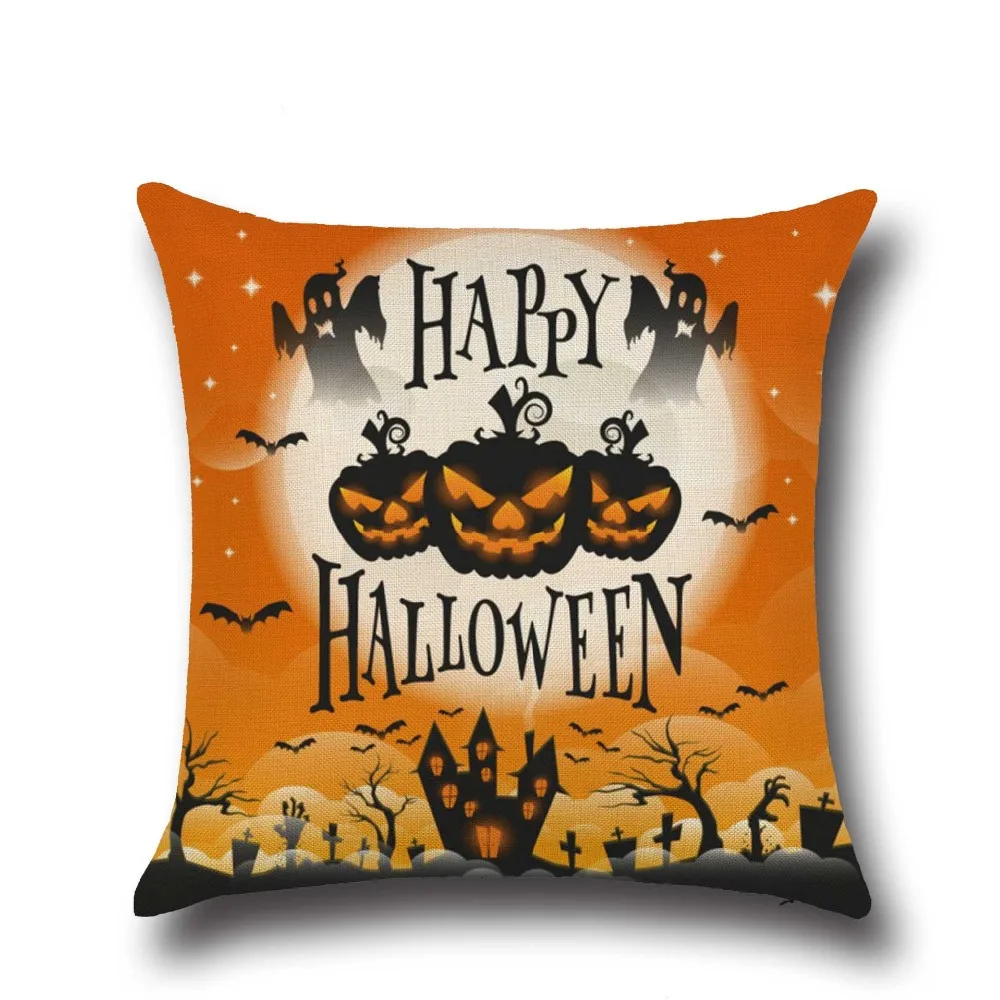 45*45Cm Kussensloop Nieuwe Halloween Pompoen Serie Kussenslopen Home Decor Kussen Kussensloop PP48