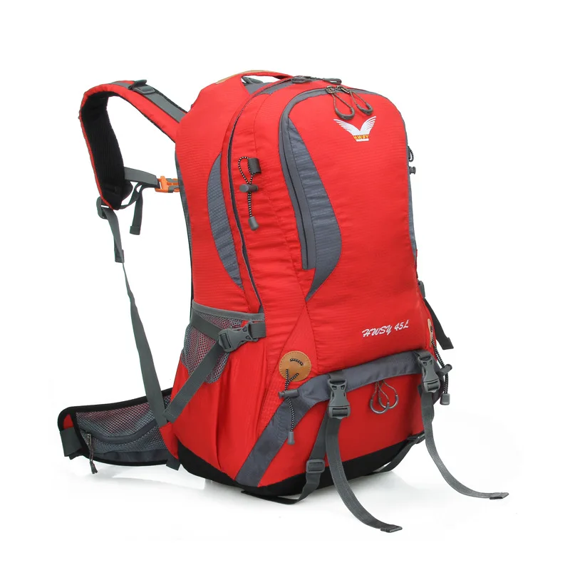 HUWAISHUANGYI new multi-functional professional outdoor mountaineering backpack hiking waterproof steel belt rainproof cover 45L