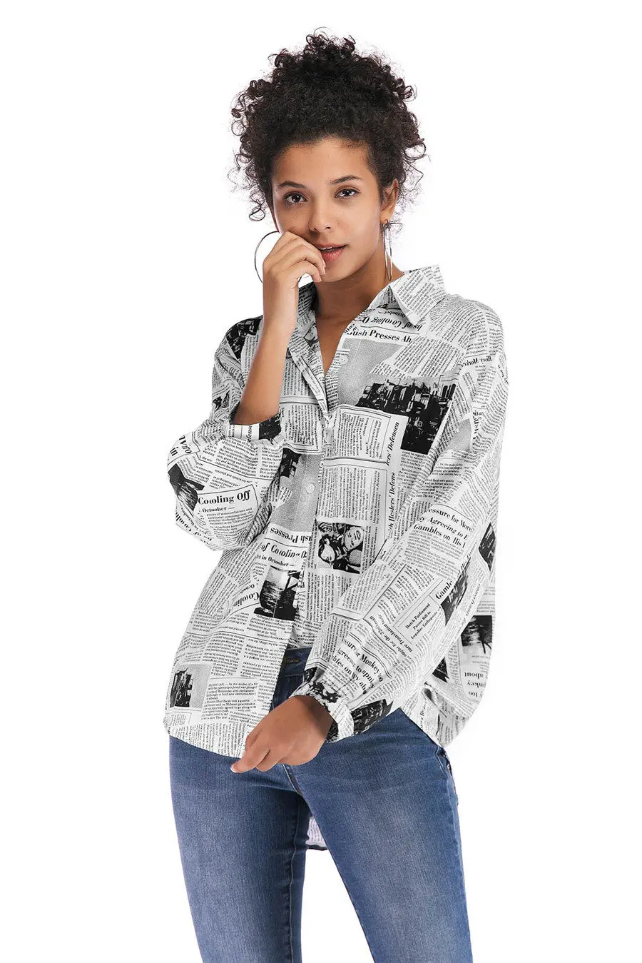 Gladiolus 2018 New Autumn Shirt Women Batwing Sleeve Letter Printed Loose Irregular Long Blouse Women Shirts Ladies Tops blusas (14)