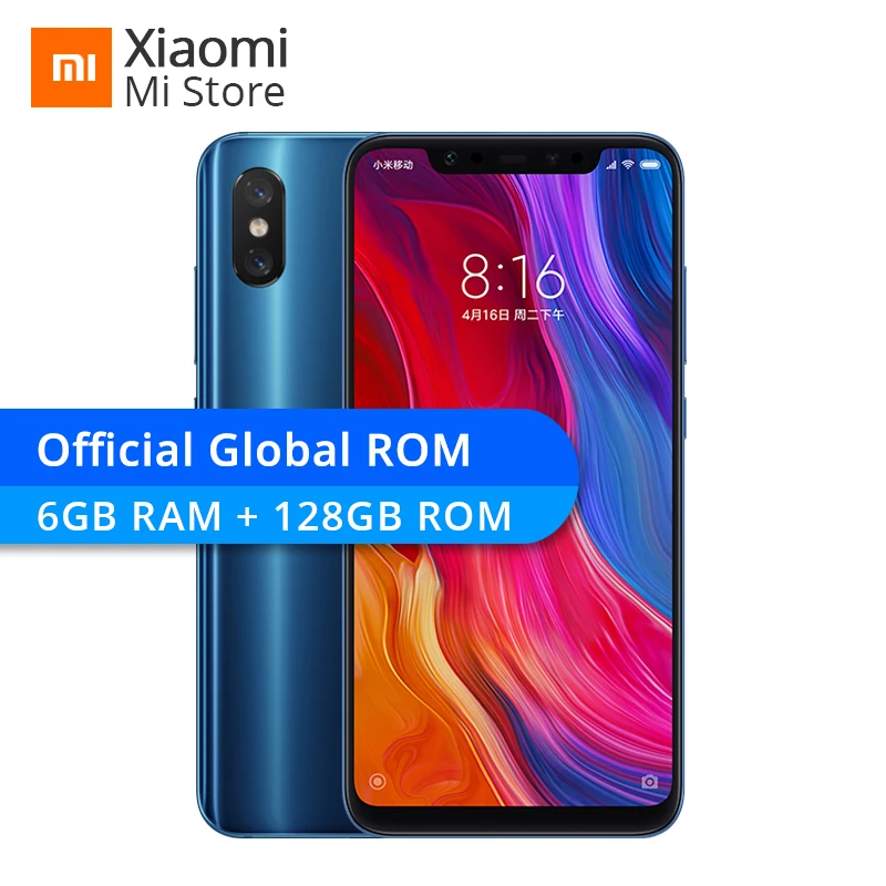 

Global ROM Xiaomi Mi8 6GB 128GB Mi 8 Snapdragon 845 Octa Core CPU 6.21" 18.7:9 Full Screen 20MP Front Camera NFC Mobile Phone