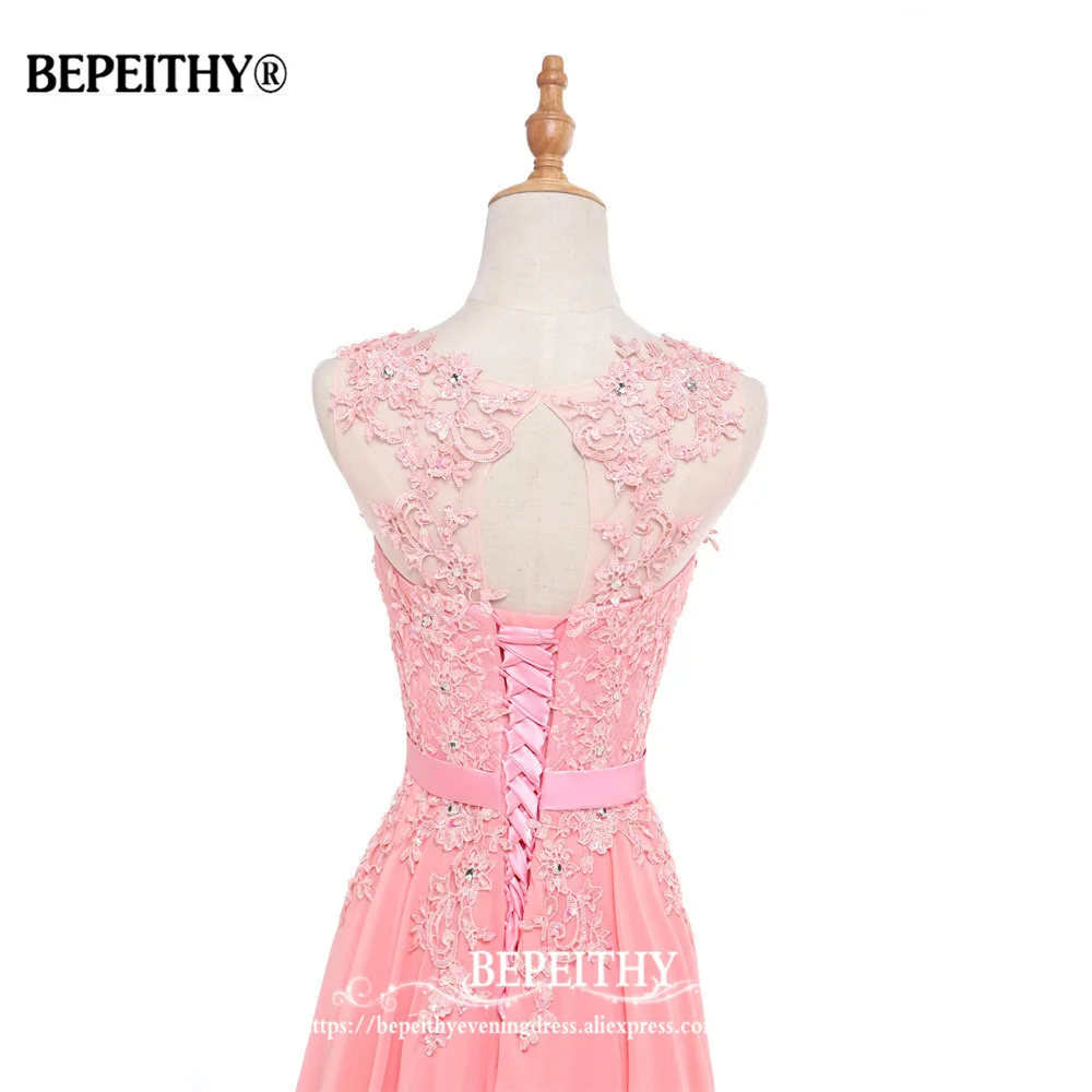 BEPEITHY vestido de festa длинное вечернее платье без рукавов мистический розовый элегантный на шнуровке когда-либо красивые платья Формальные Vestido Longo