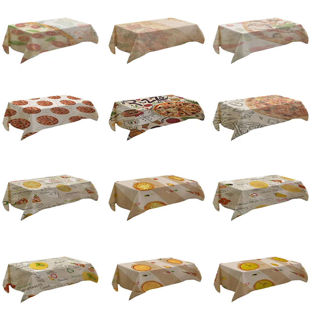Pizza Print Creative Table Cover Linen Tablecloth Oilproof Wedding Dining Table Cover Tea Table Cloth Full Size 7.19