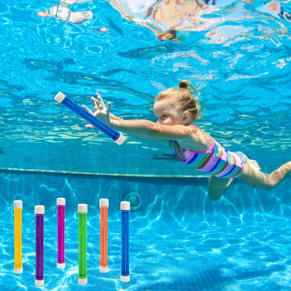 6 pièces jeu de plongée jouets lancer jouet piscine accessoires sous-marine bâtons de plongée jouets pour enfants adultes piscine fête faveurs