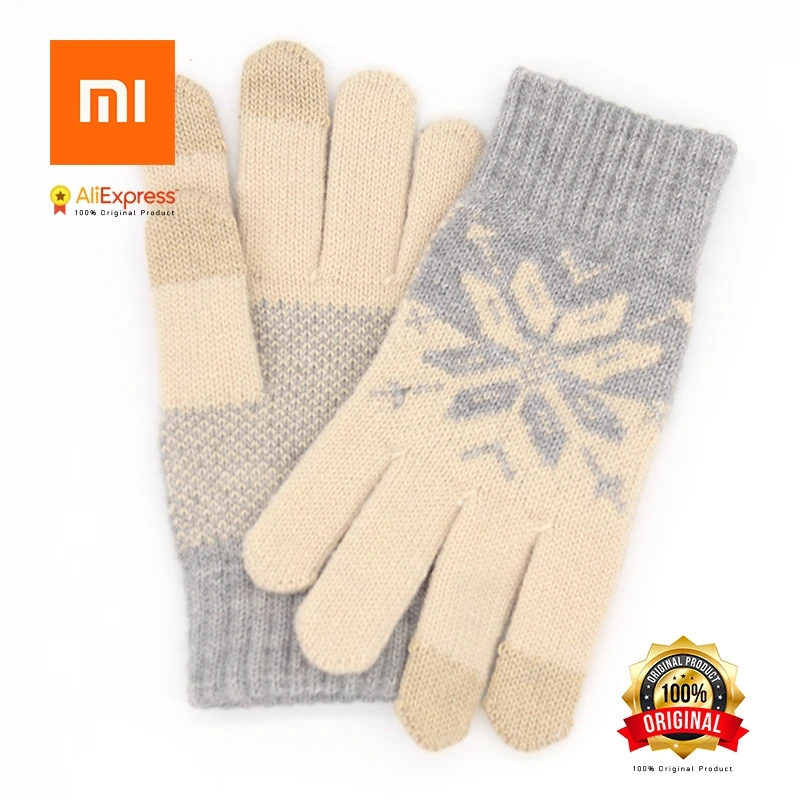 Сенсорные перчатки Xiaomi оригинальные вязанные мужские женские для сенсорных