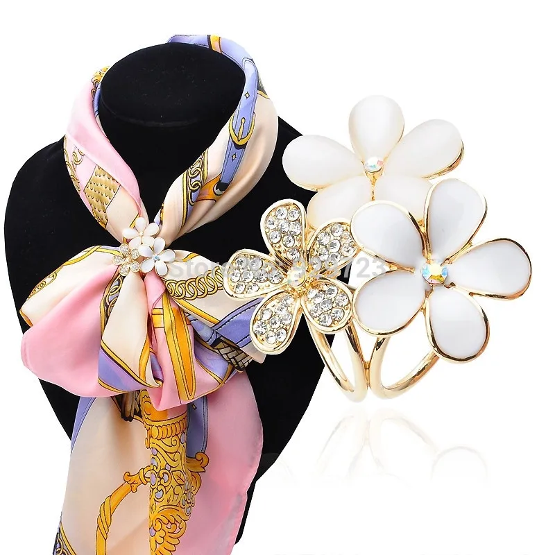 

2015 New Luxurious Brand Women Fine Jewelry pearl silk scarf buckle brooch dual quality pearl silk scarf buckle brief brooch