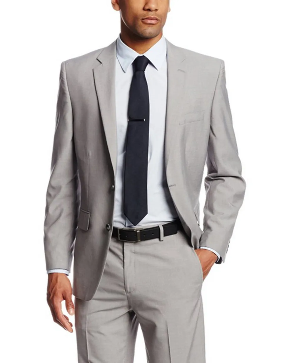 269 (1) Hot Mens Suits Business Suits 2 Pieces Wedding Suit Grooms Tuxedos Slim Fit Beach Groomsmen Suits (Jacket+Pants)