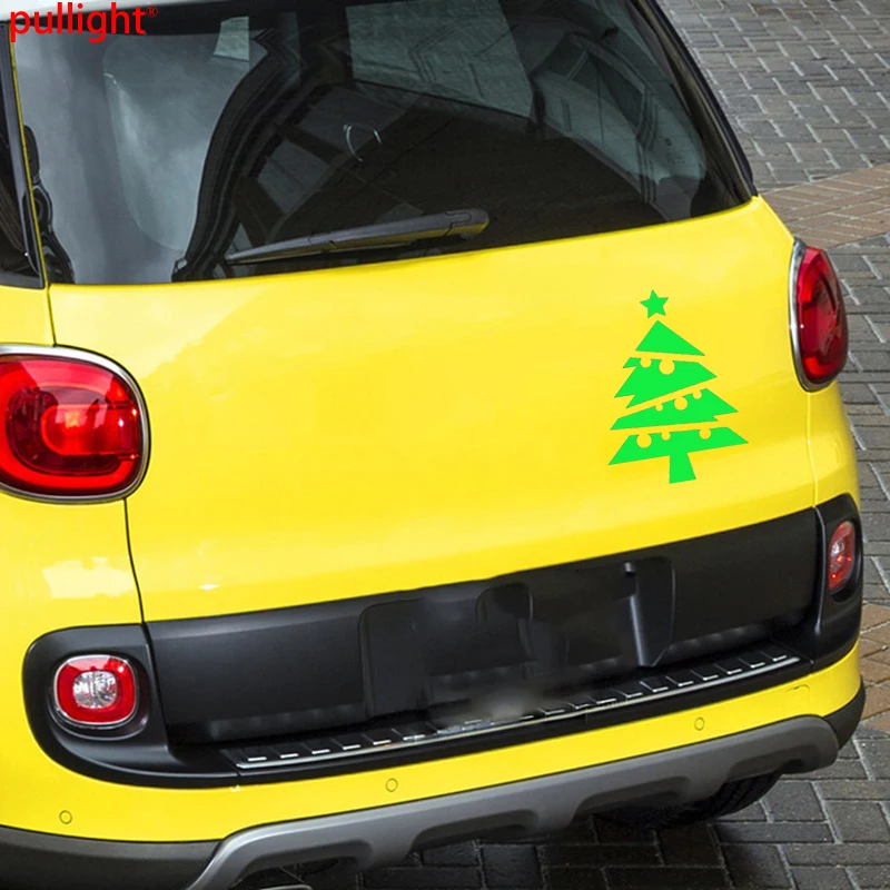 Vinyl Decal Christmas Tree Decorated DIY Crafts Decor Motorcycle SUVs Bumper Car Window Laptop Car Stylings