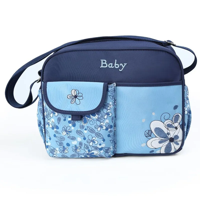MOTOHOOD Baby Changing Nappy Diaper Bag Fashion Flower Printing  Women Stroller Tote Bag Mother Bag Organizer Portable   (2)