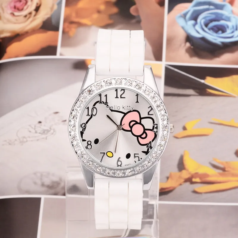 Корейская мода творческий мультфильм котенок кошка Таблица силиконовые часы тенденция милый студент часы женские