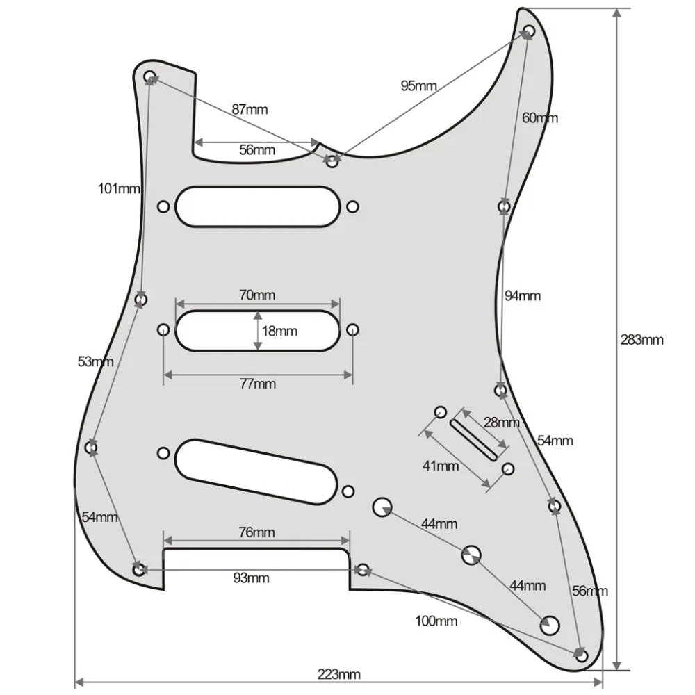 FLEOR 1 шт. Страт накладка на гитару sss pick Guard Scartch Plate w/pick guard винты для 11 отверстий гитарных частей, 20 цветов на выбор