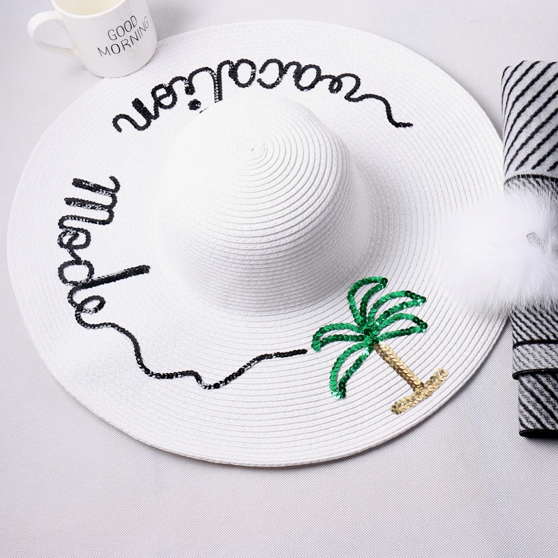 Шляпа женская Соломенная с надписью off duty|beach hat|fashion beach hatstraw hat |