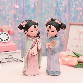 

Retro Royal Court Style Auspicious Grid Ornaments Resin Crafts Wedding Desktop Model Home Decoration Accessories Birthday Gifts