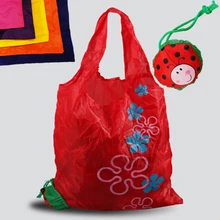 Божья коровка хозяйственная сумка, Защита окружающей среды Экологичные складной Многоразовые Портативный плечо мешок ручки полиэстер для путешествий Бакалея