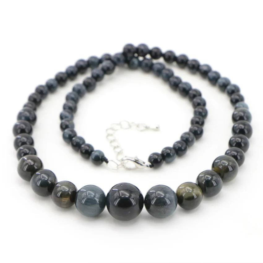 4 Natural blue tiger stone necklace Jasper (6)