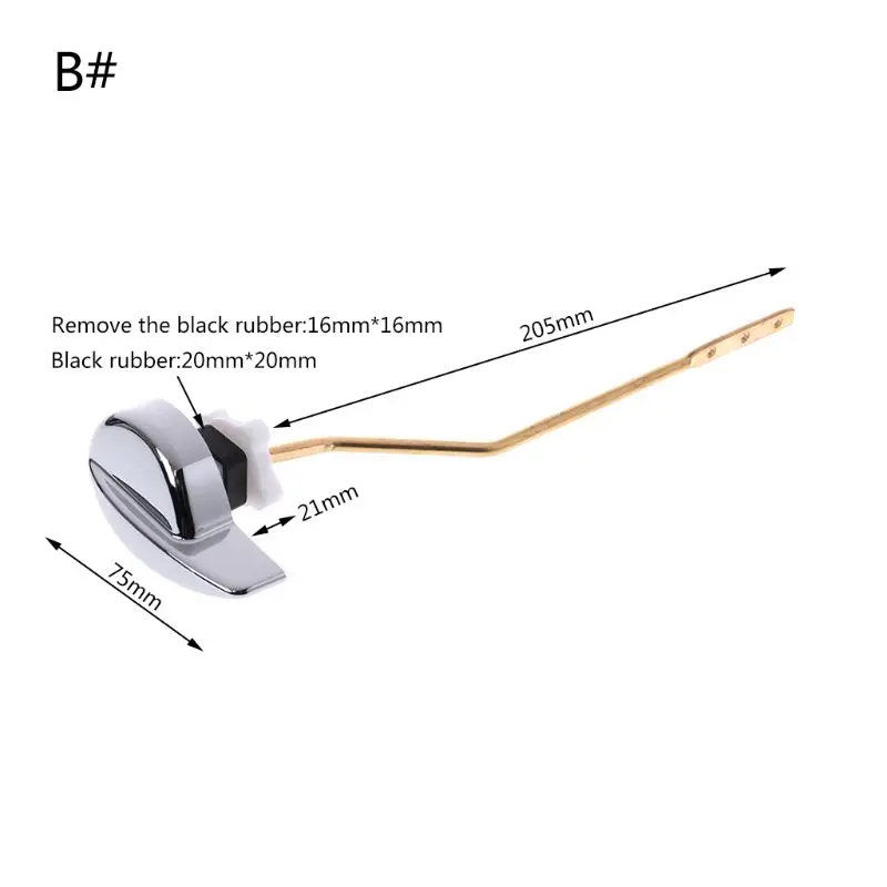 Хромированная отделка, боковое Крепление, Рычаг Слива для туалета, ручка для туалетного бака для ванной комнаты, 20,5 см/21 см