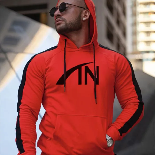 red-Hoodies FRMARO Autumn brand sporting suit men Suit Men Hoodies Sets Mens Gyms Sportswear Jogger Suit Male Tracksuit sets - Цвет: red-Hoodies