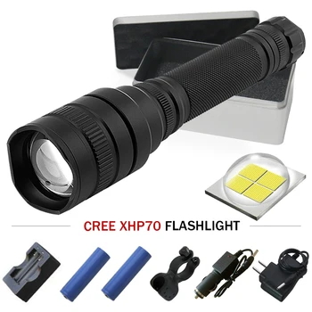 

tactical flashlight xhp70 self defense led flashlight usb zoom xml t6 xml l2 torch high power rechargeable led flashlights 18650