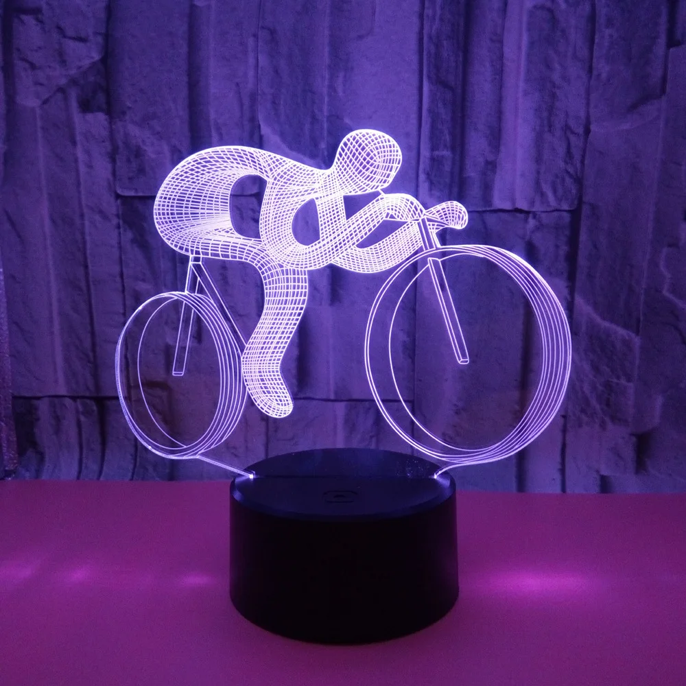 

LED Night Light Ride on a Bicycle Table Lamp with 7 Colors Light for Home Decoration Lamp Amazing Athlete Sport Light
