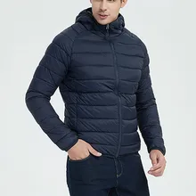 Для мужчин осень зима стиль утепленная куртка светильник пуховое хлопковое пальто с капюшоном#4O18# F