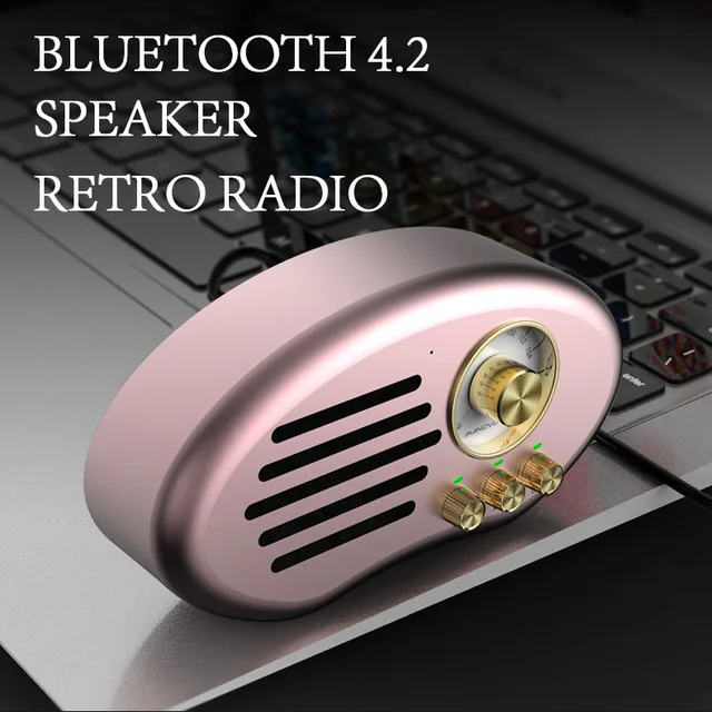 Беспроводной bluetooth динамик FM ретро радио Поддержка TF карты U диск AUX play держать работу 8 часов бас cannon стерео