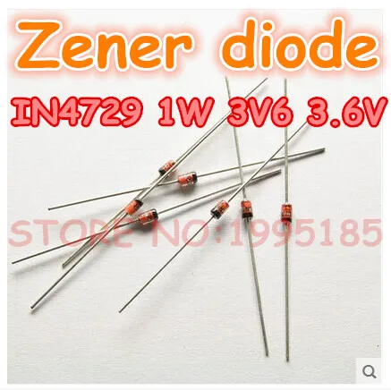 

NEW 100pcs/lot IN4729 1W 3V6 3.6V 1n4729 4729 Zener diode