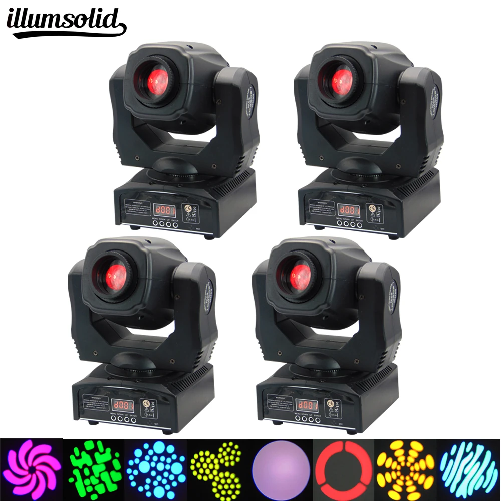 

4 pieces/lot LED Moving Head Light Spot 7 Color Gobos Light 60W DMX with Show KTV Disco DJ Party for Stage Lighting
