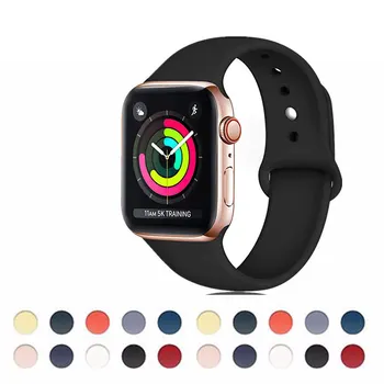 

Soft Silicone Sport Watch Strap For Apple Watch Band Series 5/4 44mm 40mm Soft Straps watchbands for iWatch 3/2/1 38mm 42mm