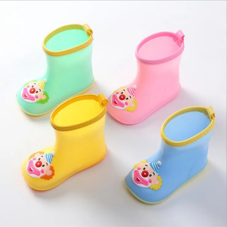 Four Seasons Infants Girls Rainboots Children Boots For Girls Boys Kids Cartoon Rainboots Candy Color Rain Boot Waterproof Shoes