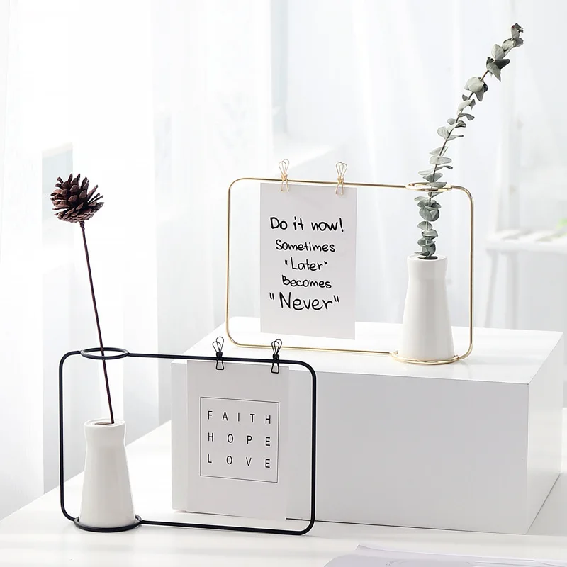  Nordic Iron Art Desktop Decoration Notes Clips Card Photo Holder Table Memo Name Message Clips with