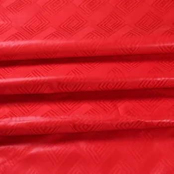 

2017 African broderie bead Brocade Lace Fabric Bazin riche getzner Red french net lace rose Nigeria for wedding dress 10 yards