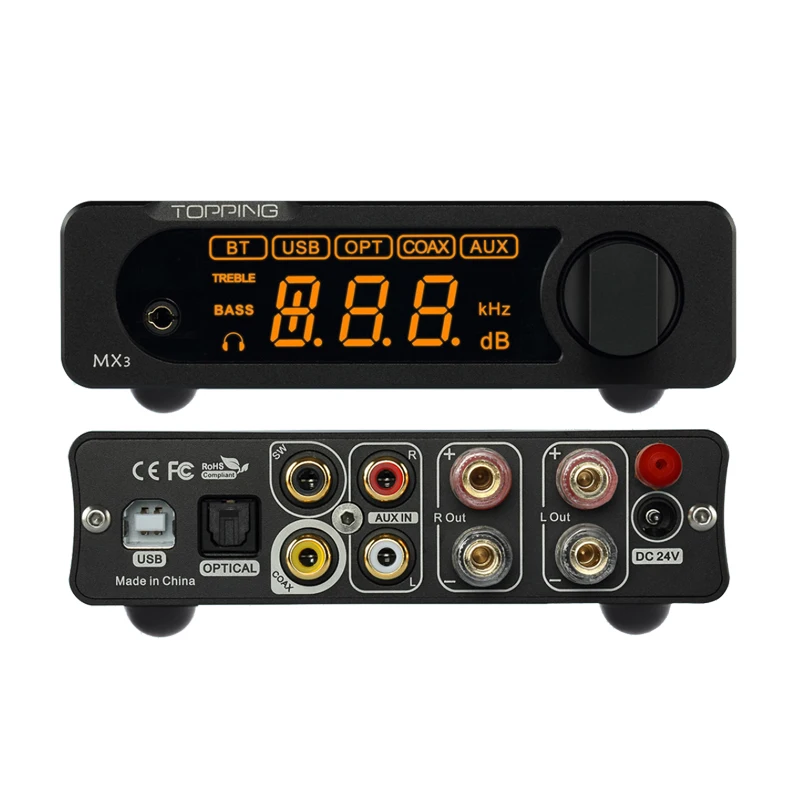 TOPPING MX3 Bluetooth цифровой усилитель USB коаксиальный волоконный декодер встроенный DAC